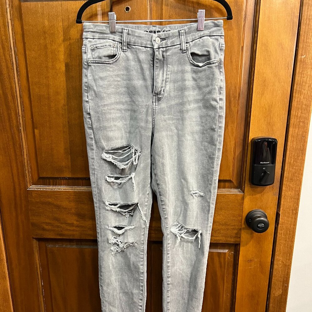 American Eagle Outfitters Grey Wash Distressed Denim - 10 Long
